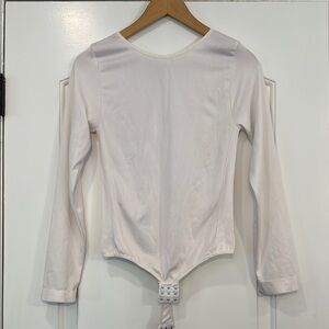 Madrag White Long Sleeve Bodysuit Size Small/Medium